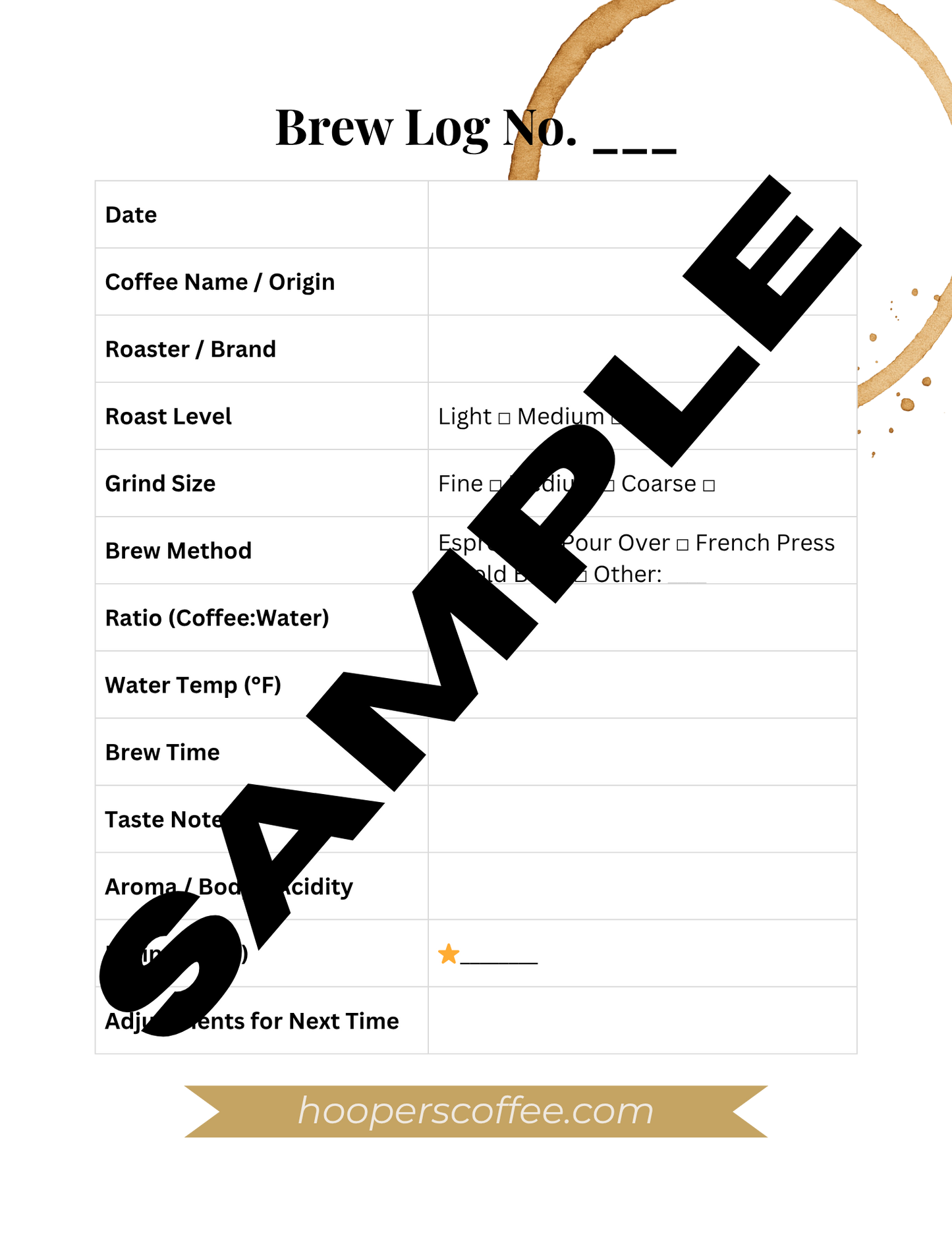 Brew Master Journal (PDF DOWNLOAD)