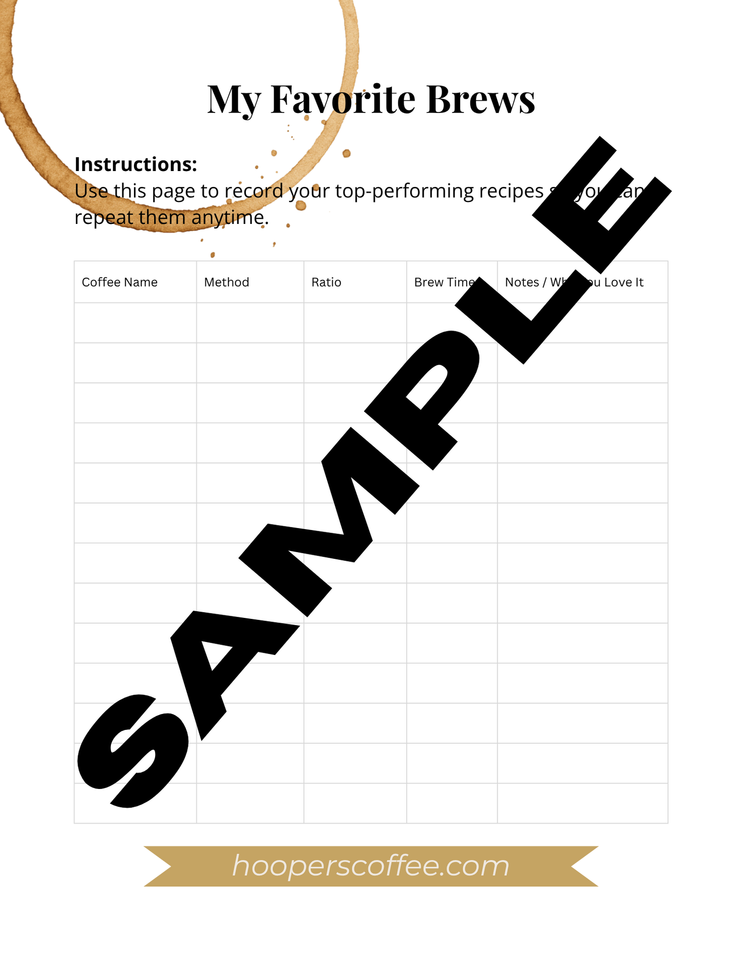 Brew Master Journal (PDF DOWNLOAD)