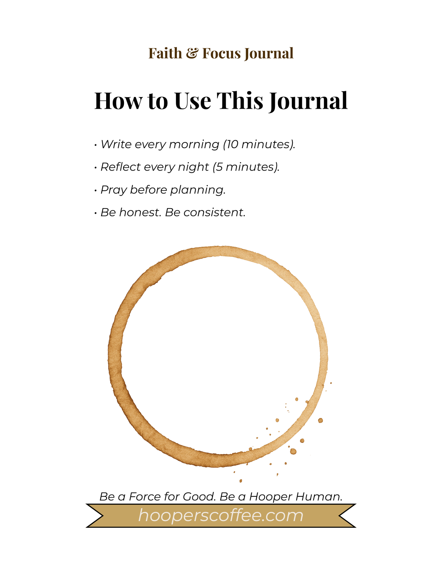 Hooper's Coffee Faith & Focus Journal (PDF DOWNLOAD)