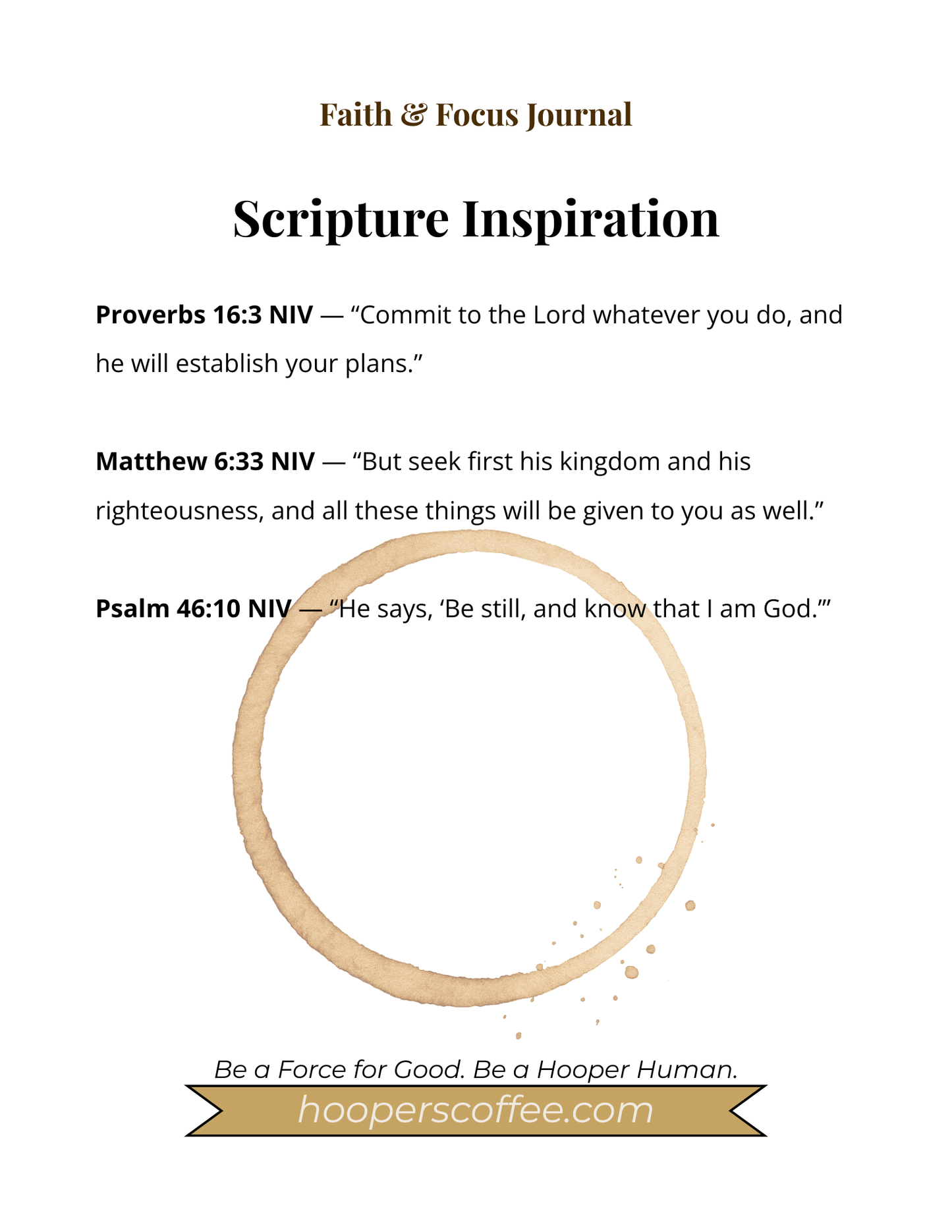 Hooper's Coffee Faith & Focus Journal (PDF DOWNLOAD)