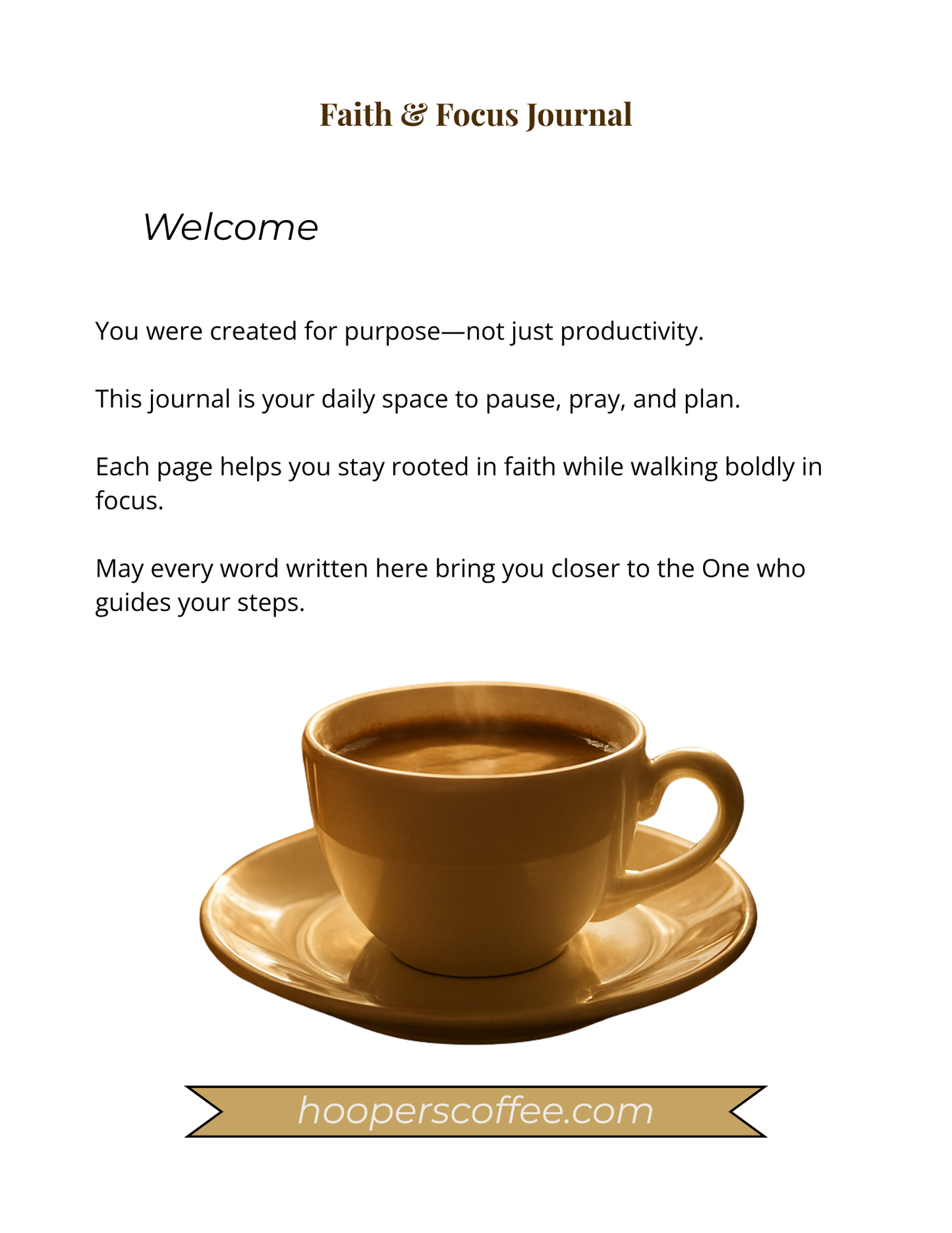 Hooper's Coffee Faith & Focus Journal (PDF DOWNLOAD)